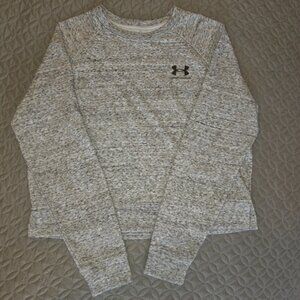 Under Armour Womens Loose Fit Long Sleeve Pullover, Gray, Size L